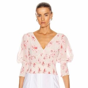 Self-Portrait Floral Print Puff Sleeve Blouse